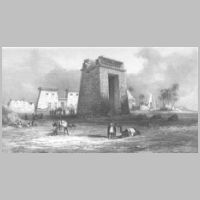 Karnak, Khonsu Temple, Sketch of ancient Egyptian ruins from George Henry Wathen's 1843 book on the 'Antiquities and Chronology of Ancient Egypt', Wikipedia.jpg